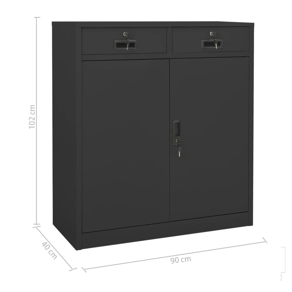 Dulap pentru birou și jardinieră, antracit, 90x40x125 cm, oțel GartenMobel Dekor
