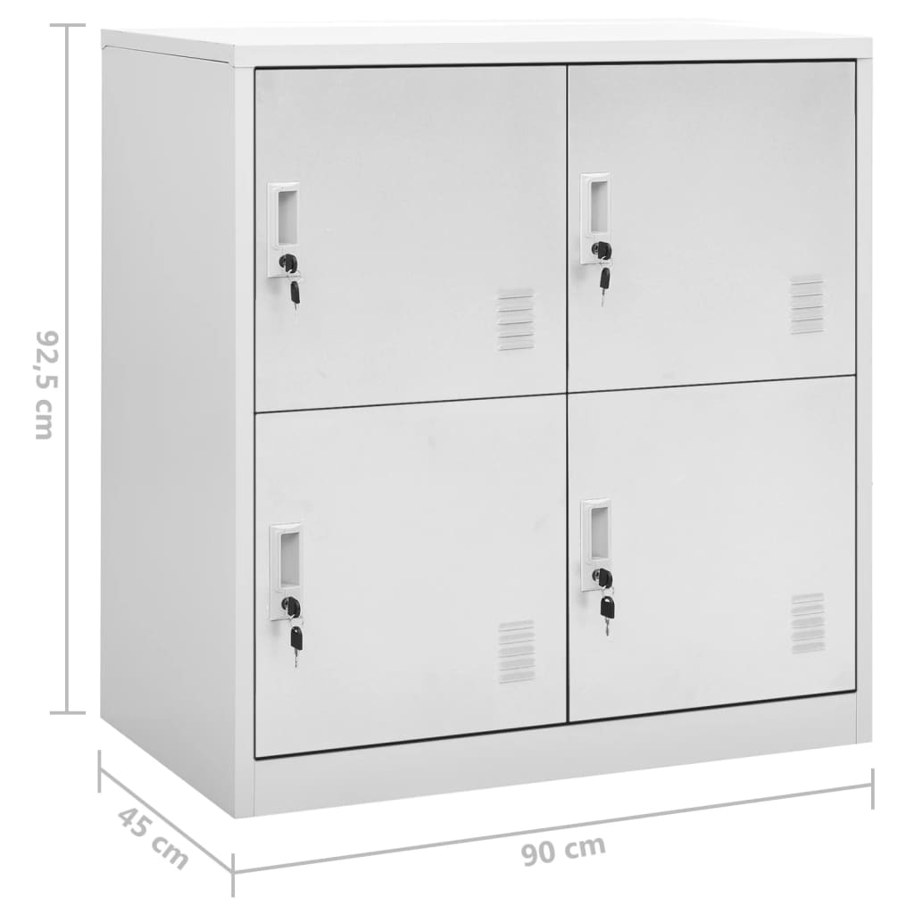 Dulapuri vestiar, 2 buc., gri deschis, 90x45x92,5 cm, oțel GartenMobel Dekor