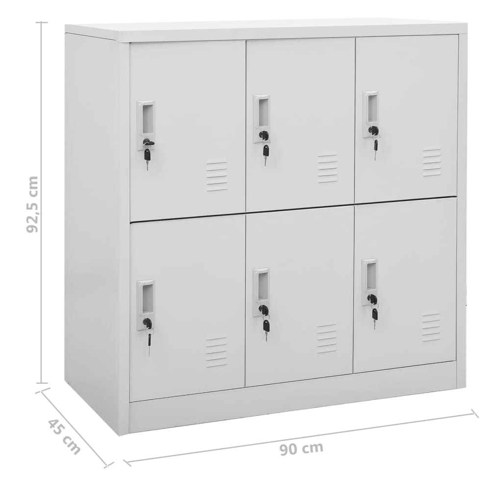 Dulapuri vestiar, 2 buc., gri deschis, 90x45x92,5 cm, oțel GartenMobel Dekor