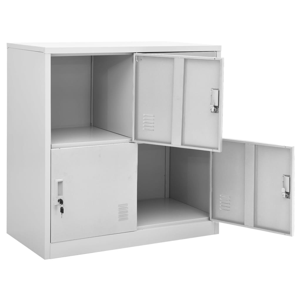 Dulapuri vestiar, 2 buc., gri deschis, 90x45x92,5 cm, oțel GartenMobel Dekor