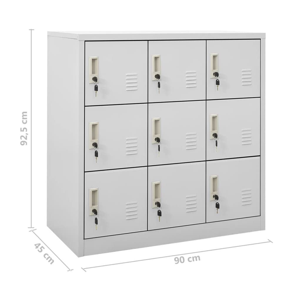 Dulapuri vestiar 2 buc. gri deschis 90x45x92,5 cm oțel GartenMobel Dekor