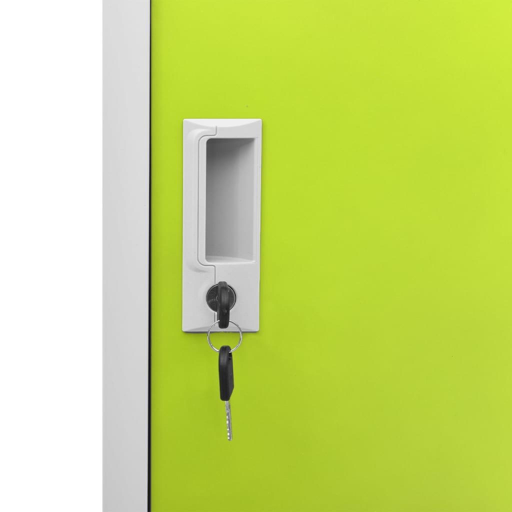Dulapuri vestiar 2 buc. gri deschis și verde 90x45x92,5 cm oțel GartenMobel Dekor