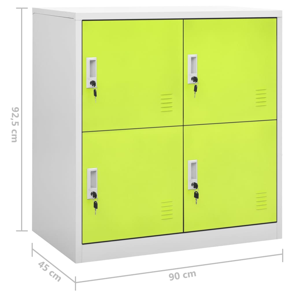 Dulapuri vestiar 2 buc. gri deschis și verde 90x45x92,5 cm oțel GartenMobel Dekor