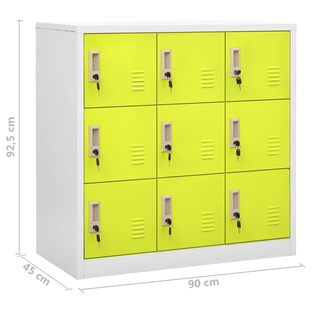 Dulapuri vestiar 2 buc. gri deschis și verde 90x45x92,5 cm oțel GartenMobel Dekor