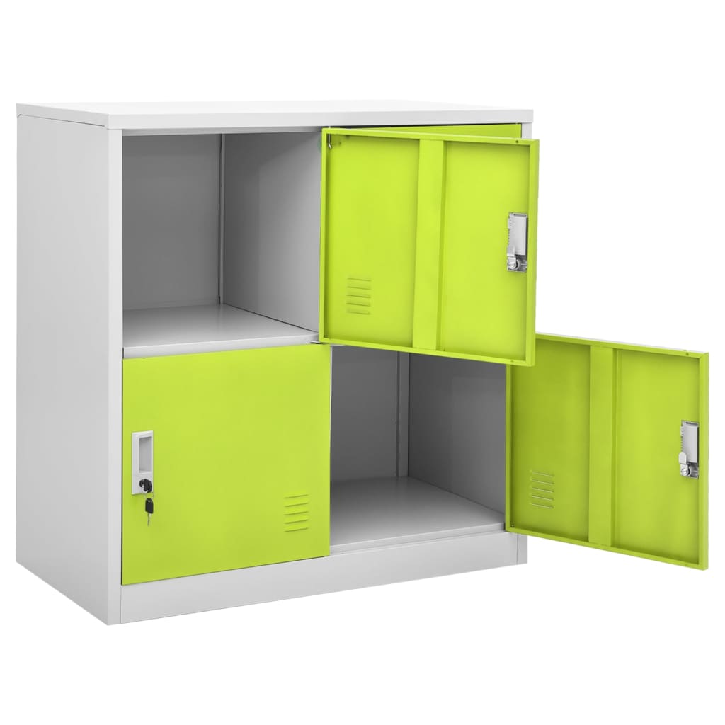 Dulapuri vestiar 2 buc. gri deschis și verde 90x45x92,5 cm oțel GartenMobel Dekor