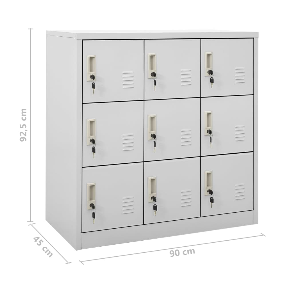 Dulapuri vestiar 5 buc. gri deschis 90x45x92,5 cm oțel GartenMobel Dekor
