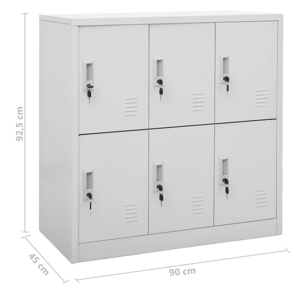 Dulapuri vestiar 5 buc. gri deschis 90x45x92,5 cm oțel GartenMobel Dekor