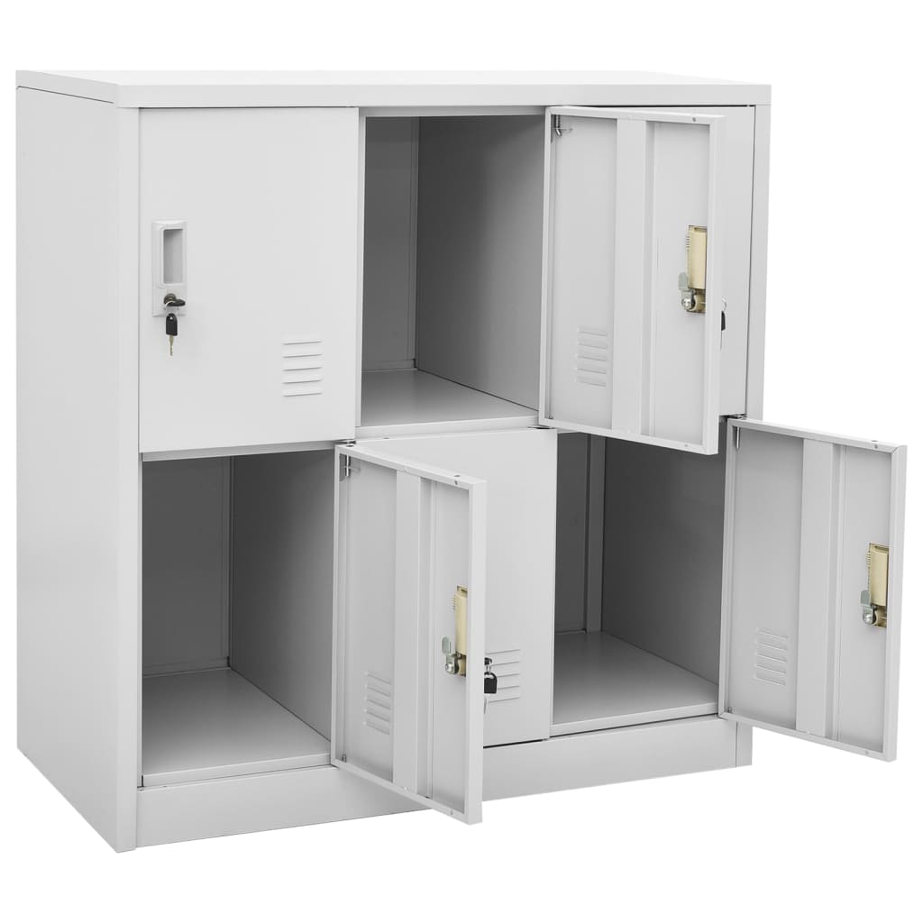 Dulapuri vestiar 5 buc. gri deschis 90x45x92,5 cm oțel GartenMobel Dekor