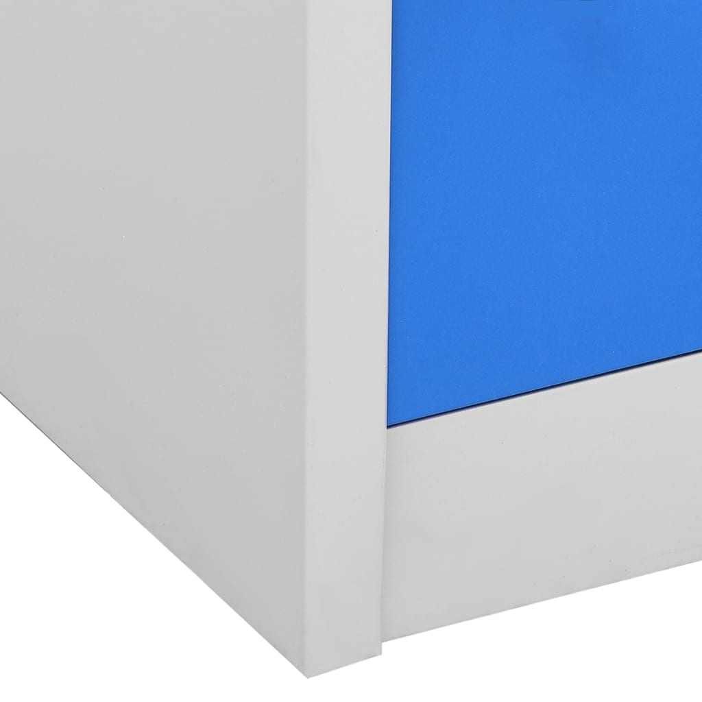 Dulapuri vestiar 5 buc. gri deschis/albastru 90x45x92,5 cm oțel GartenMobel Dekor