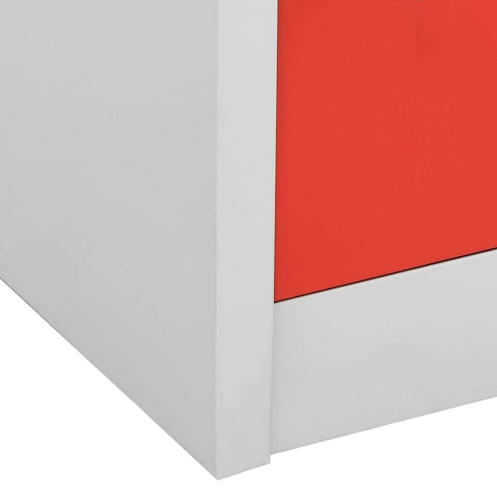 Dulapuri vestiar 5 buc. gri deschis și roșu 90x45x92,5 cm oțel GartenMobel Dekor