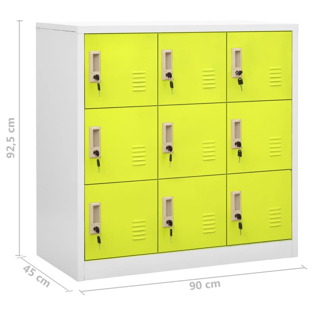 Dulapuri vestiar 5 buc. gri deschis și verde 90x45x92,5 cm oțel GartenMobel Dekor
