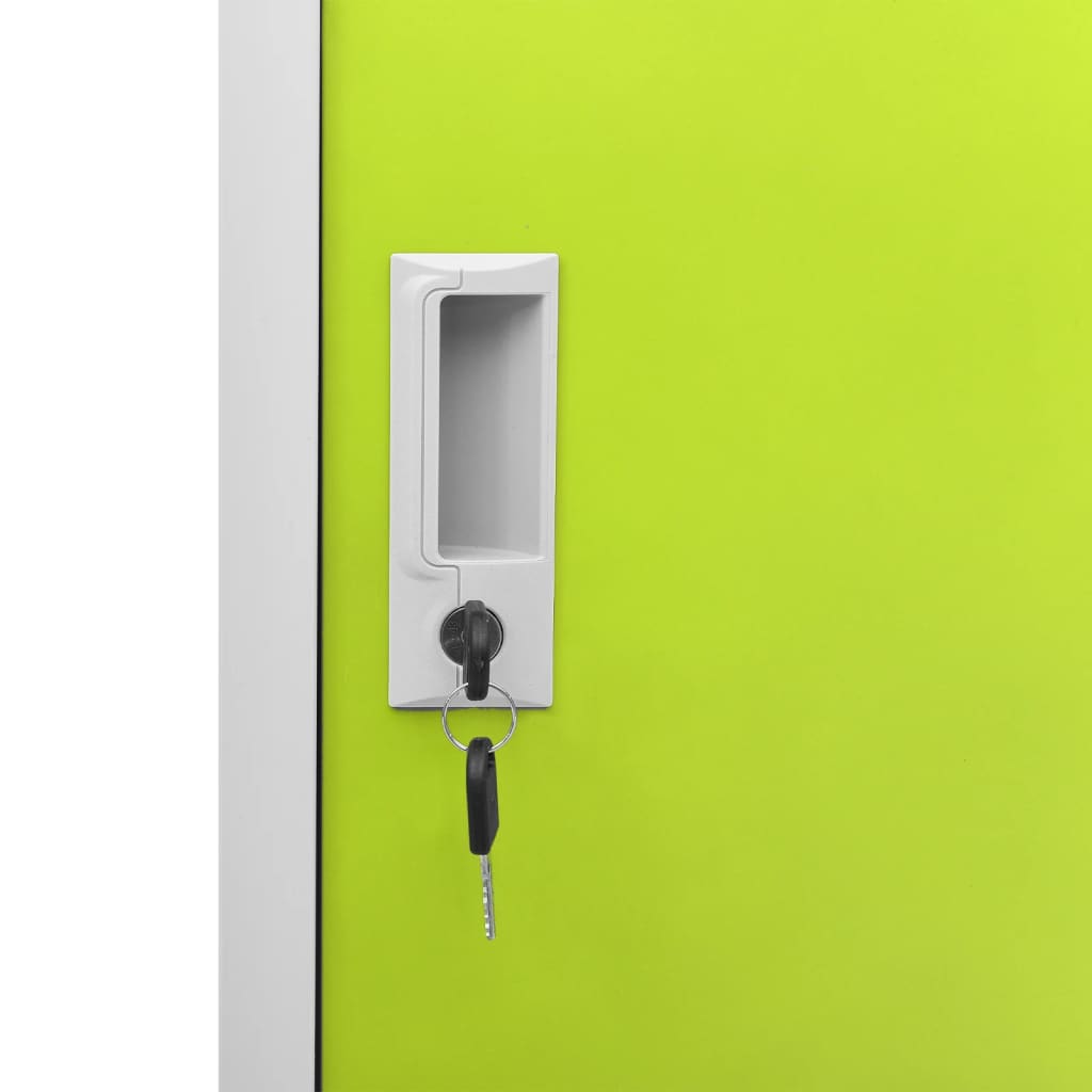 Dulapuri vestiar 5 buc. gri deschis/verde 90x45x92,5 cm oțel GartenMobel Dekor