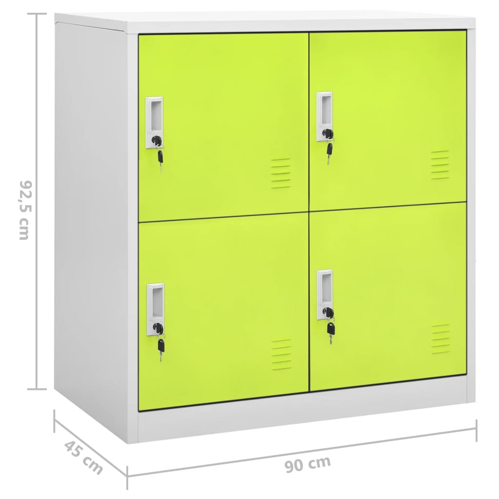 Dulapuri vestiar 5 buc. gri deschis/verde 90x45x92,5 cm oțel GartenMobel Dekor