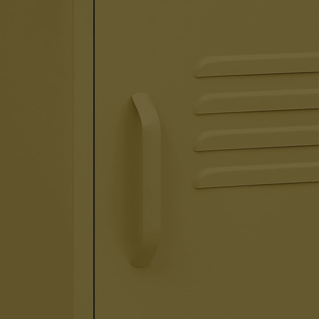 Noptiere, 2 buc., verde măsliniu, 35x35x51 cm, oțel GartenMobel Dekor