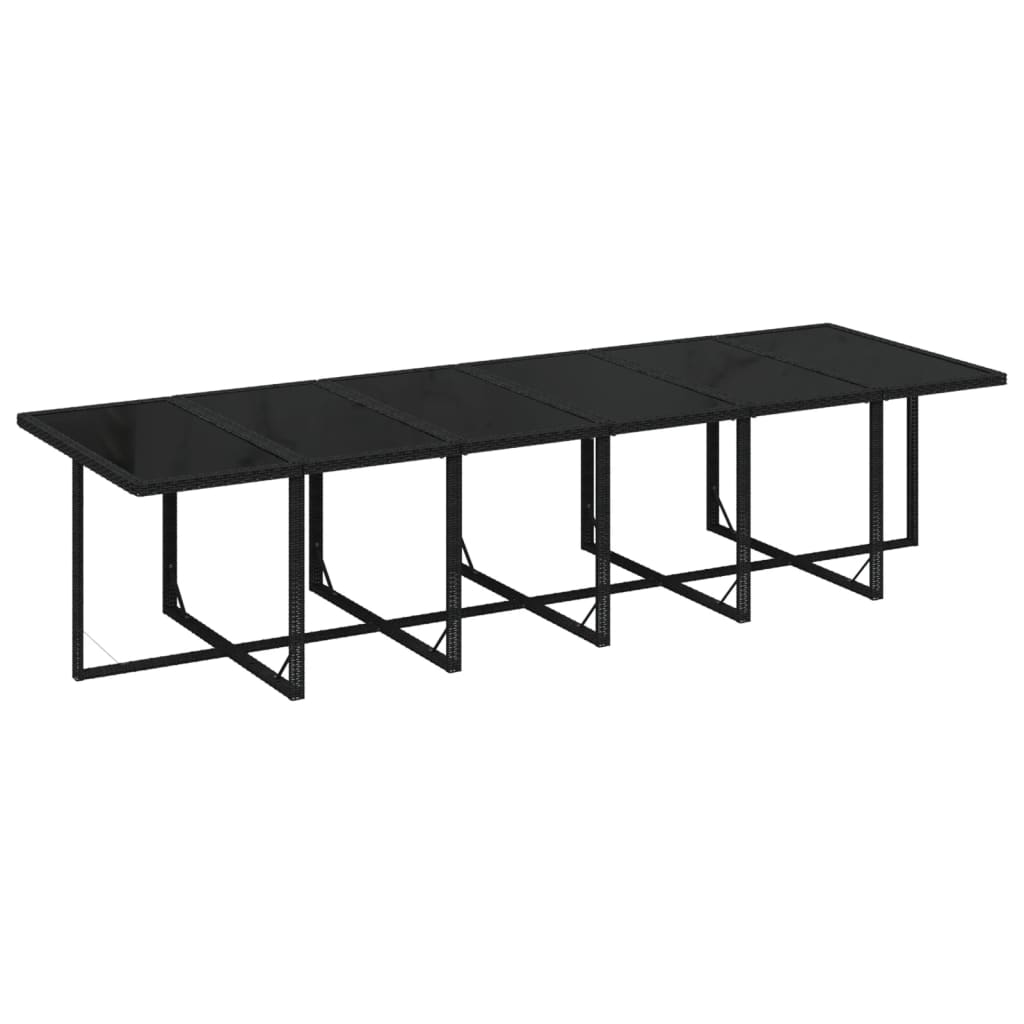 Set mobilier de exterior cu perne, 13 piese, negru, poliratan GartenMobel Dekor