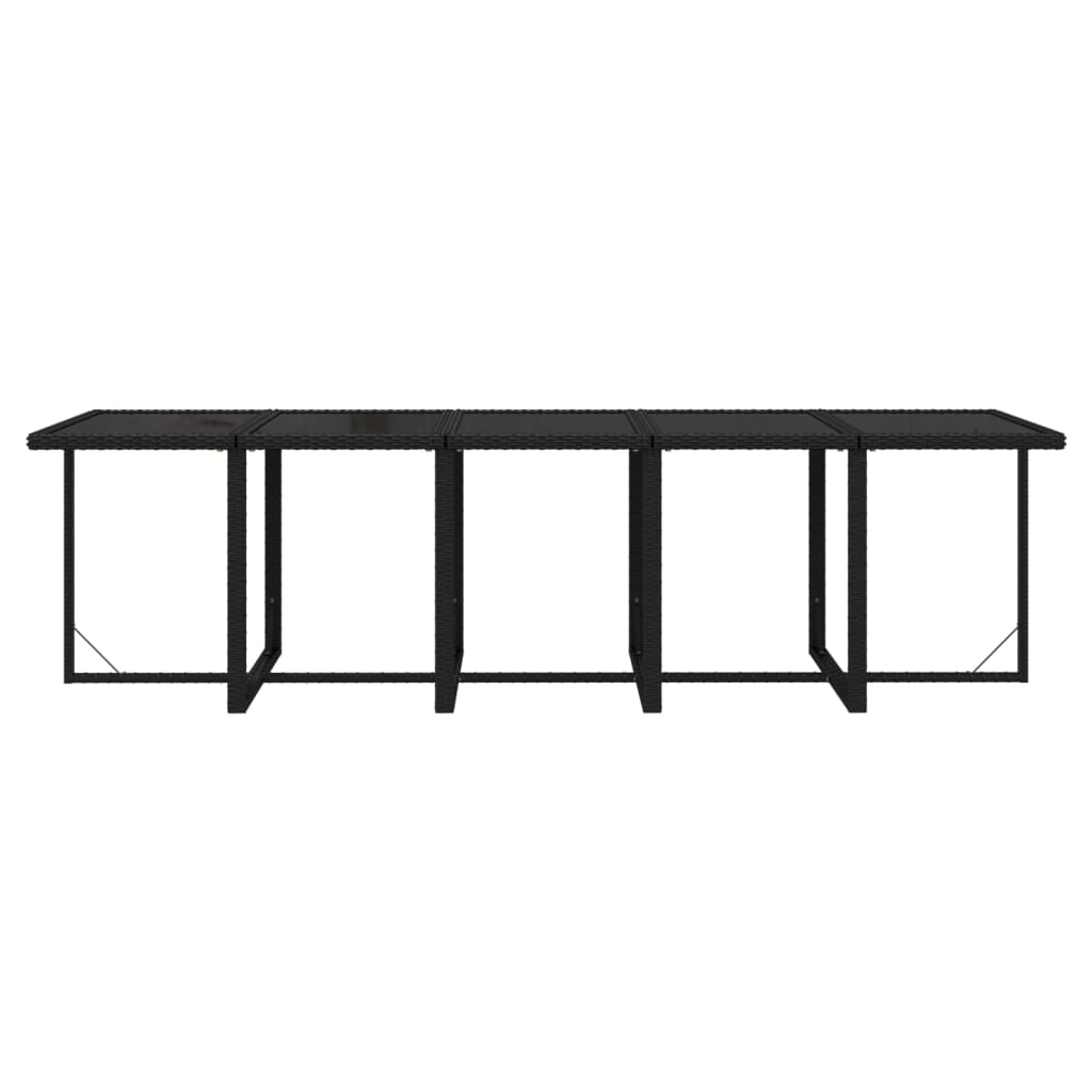 Set mobilier de exterior cu perne, 15 piese, negru, poliratan GartenMobel Dekor