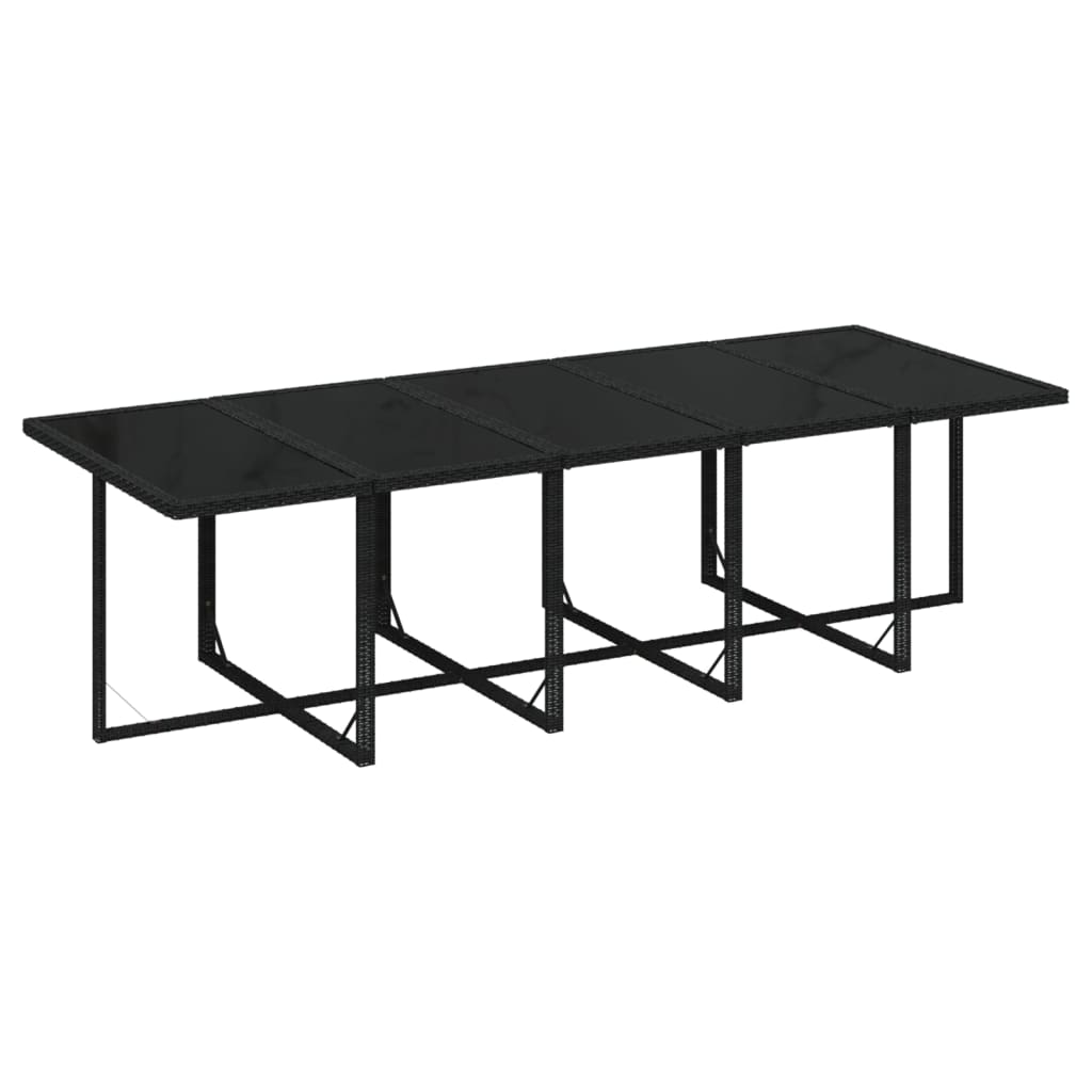Set mobilier de exterior cu perne, 15 piese, negru, poliratan GartenMobel Dekor