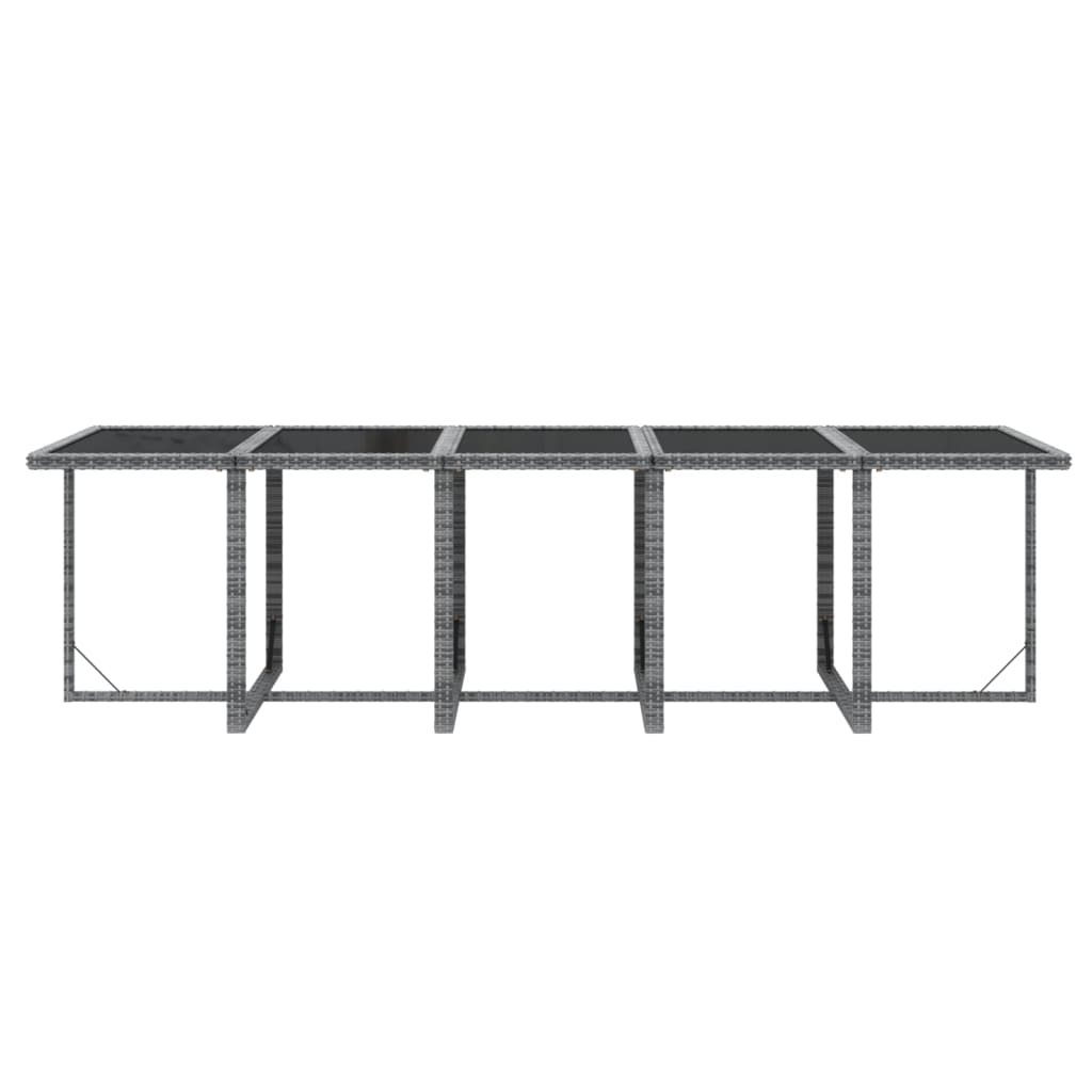 Set mobilier de grădină cu perne, 15 piese, gri, poliratan GartenMobel Dekor