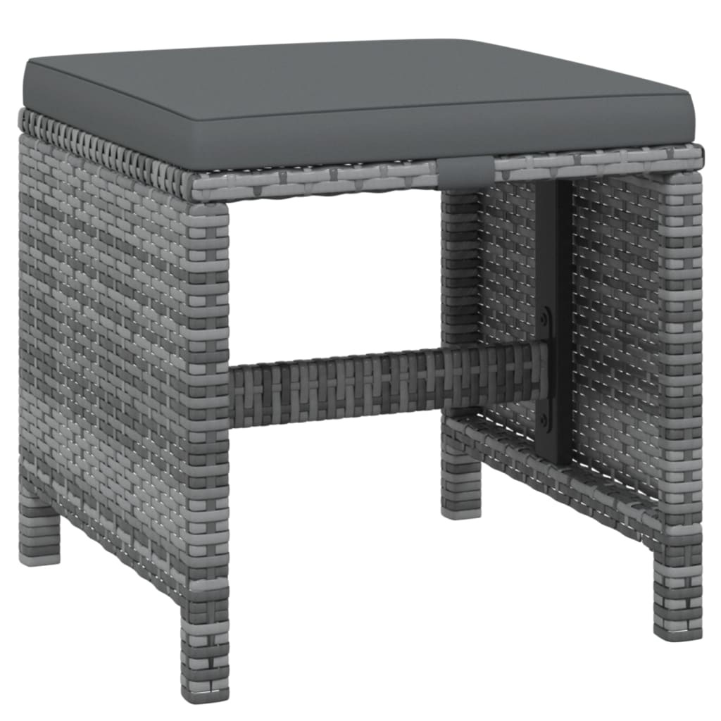 Set mobilier de grădină cu perne, 15 piese, gri, poliratan GartenMobel Dekor