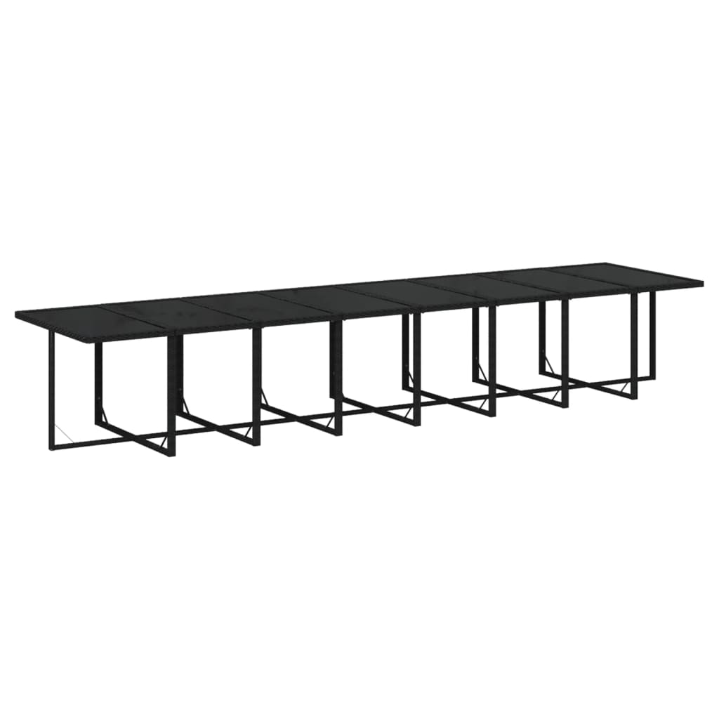 Set mobilier de grădină cu perne, 21 piese, negru, poliratan GartenMobel Dekor