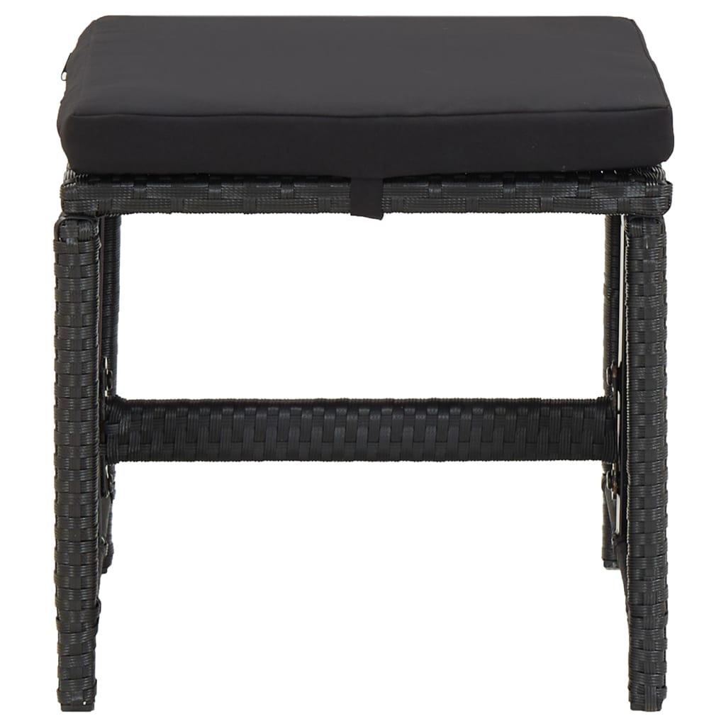 Set mobilier de grădină cu perne, 9 piese, negru, poliratan GartenMobel Dekor
