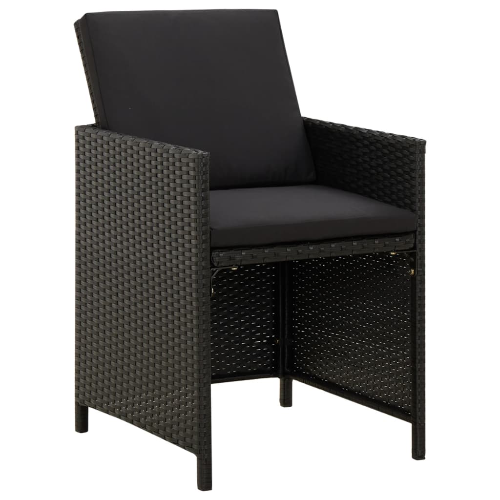 Set mobilier de grădină cu perne, 9 piese, negru, poliratan GartenMobel Dekor