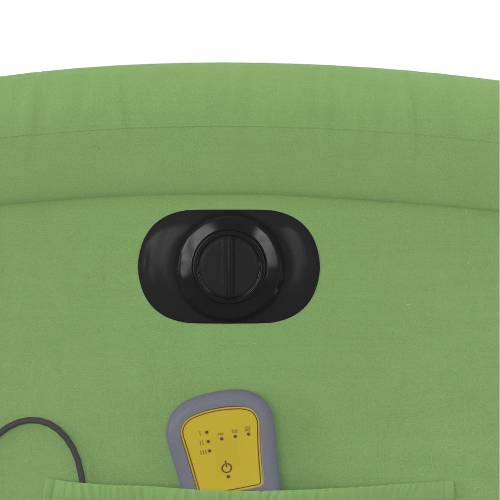 Fotoliu electric de masaj rabatabil, verde deschis, catifea GartenMobel Dekor