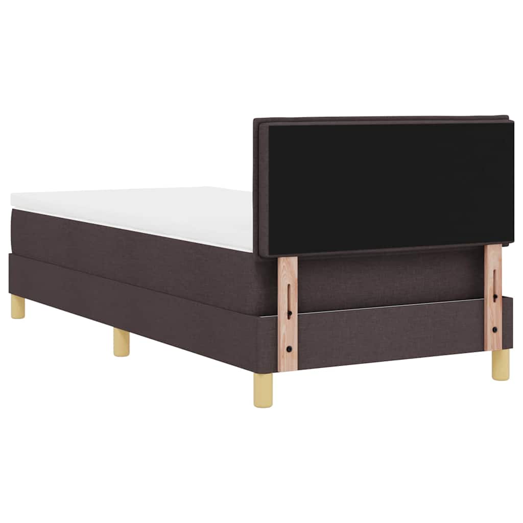 Pat boxspring cu saltea Maro închis 90 x 190 cm țesătură GartenMobel Dekor