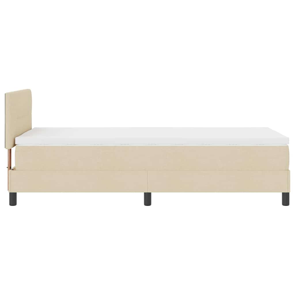 Pat boxspring cu saltea cu saltea Crem 80 x 200 cm țesătură GartenMobel Dekor