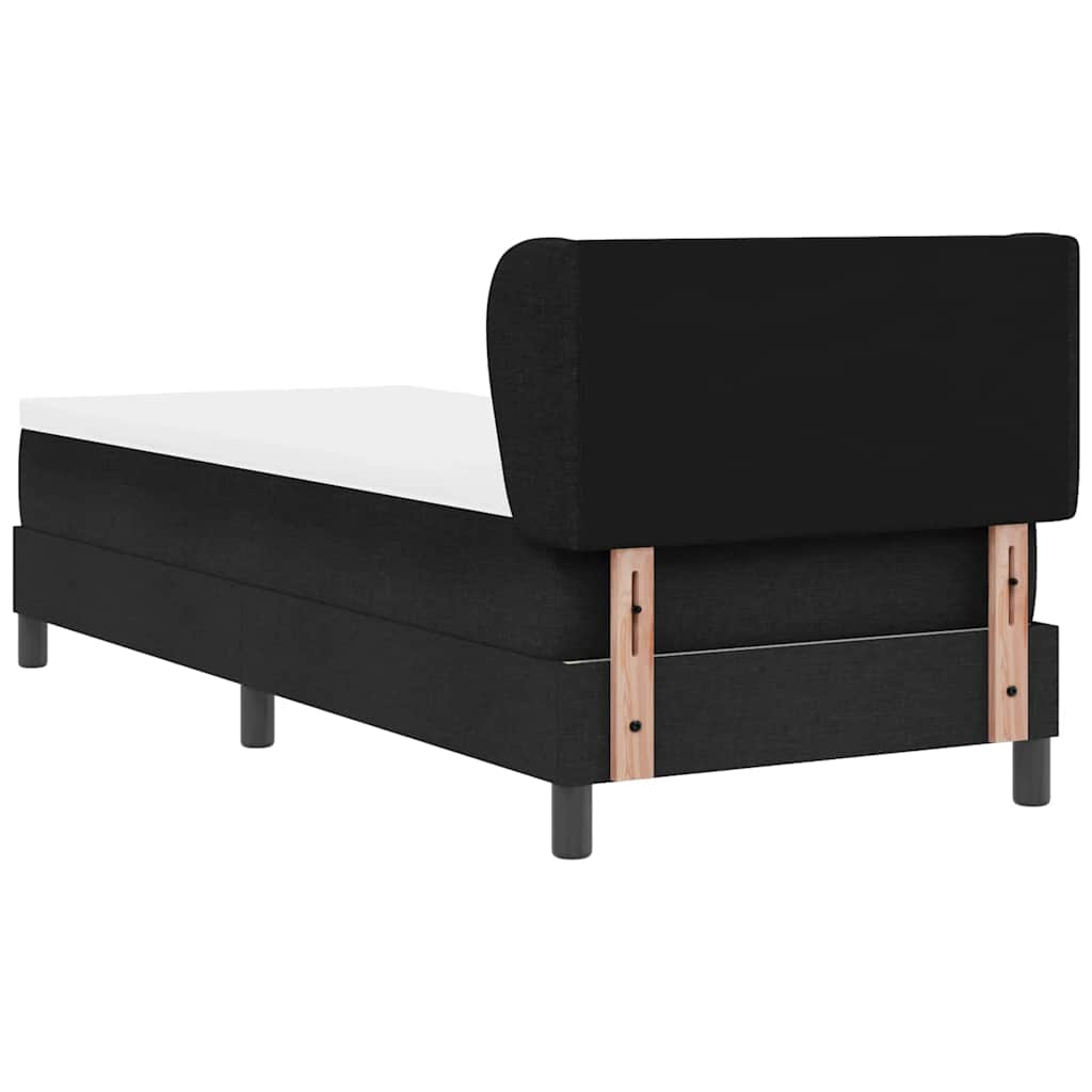 Pat boxspring cu saltea cu saltea Negru 80 x 200 cm țesătură GartenMobel Dekor
