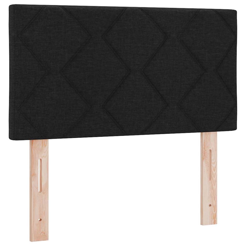 Pat boxspring cu saltea cu saltea Negru 80 x 200 cm țesătură GartenMobel Dekor