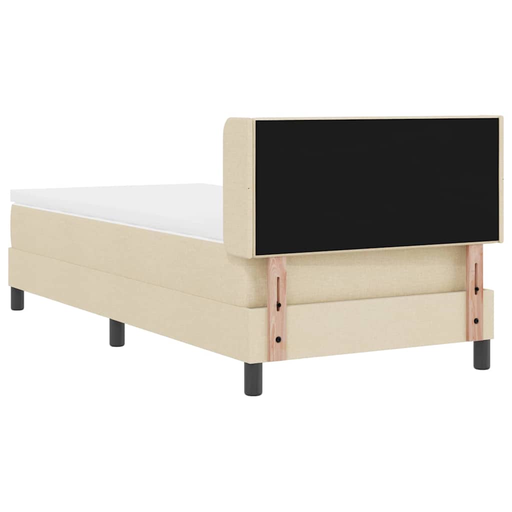 Pat boxspring cu saltea cu saltea cu headboard Crem 80 x 200 cm GartenMobel Dekor
