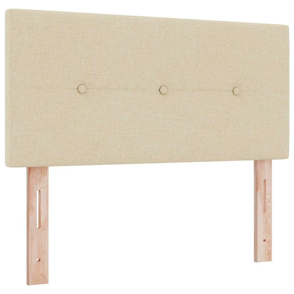 Pat boxspring cu saltea cu saltea cu headboard Crem 80 x 200 cm GartenMobel Dekor