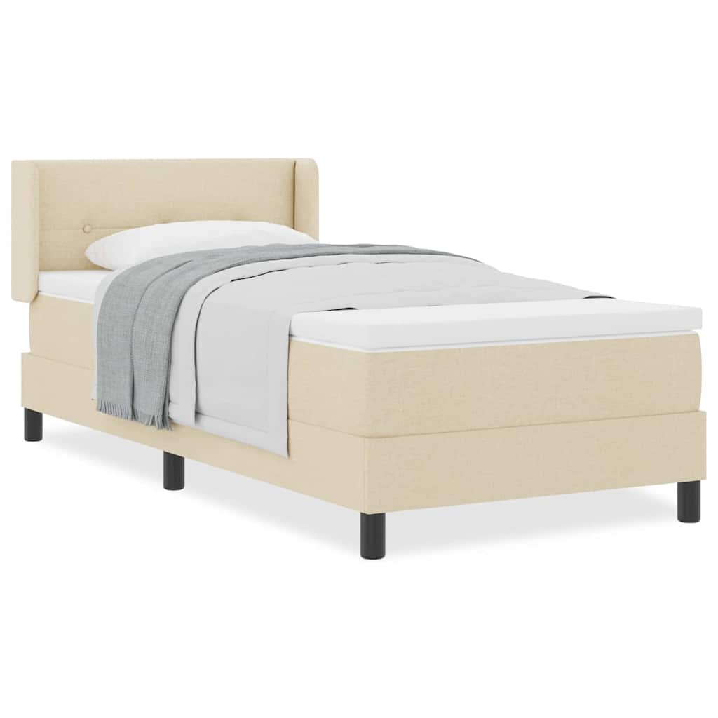 Pat boxspring cu saltea cu saltea cu headboard Crem 80 x 200 cm GartenMobel Dekor