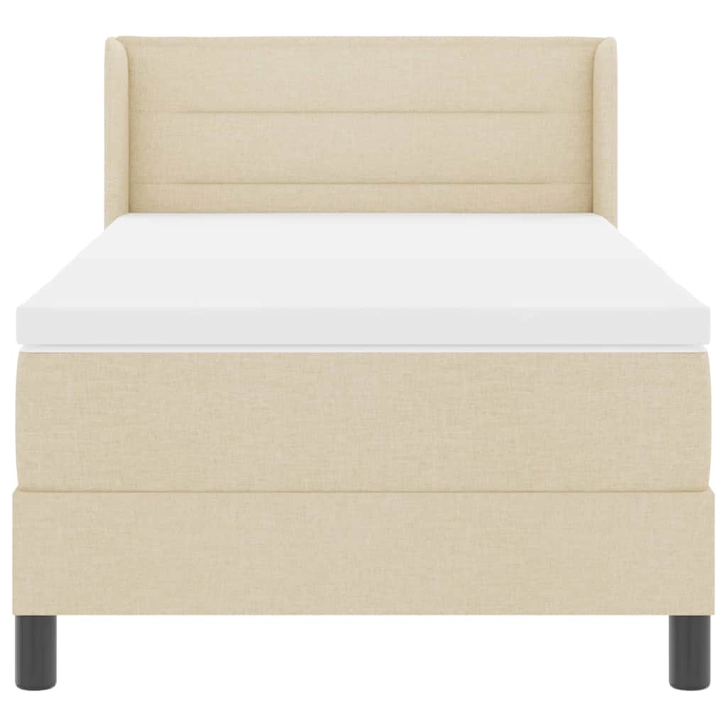 Pat boxspring cu saltea cu saltea cu headboard Crem 80 x 200 cm GartenMobel Dekor
