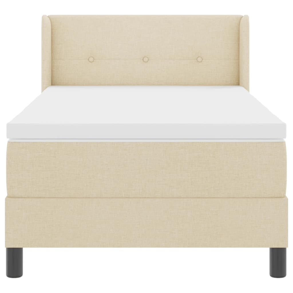 Pat boxspring cu saltea cu saltea cu headboard Crem 80 x 200 cm GartenMobel Dekor