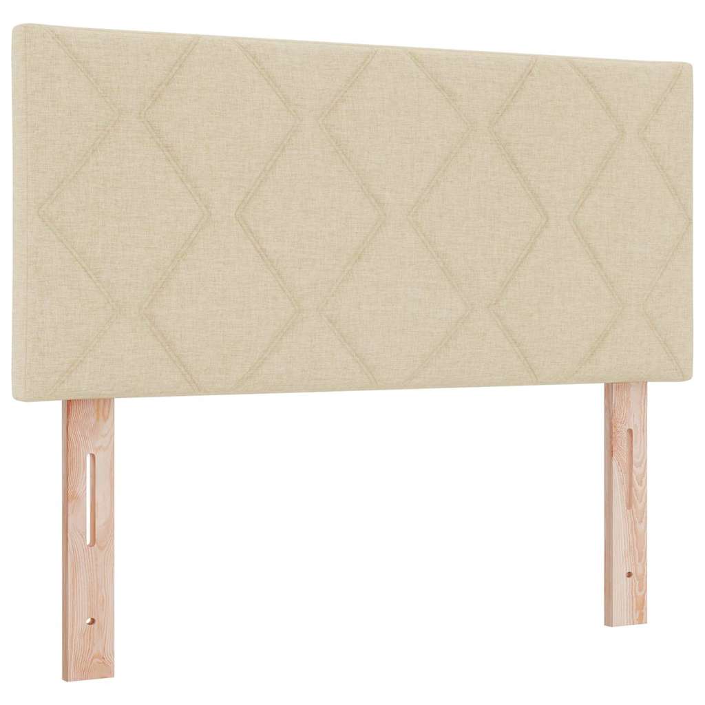 Pat boxspring cu saltea cu saltea cu headboard Crem 90 x 190 cm GartenMobel Dekor