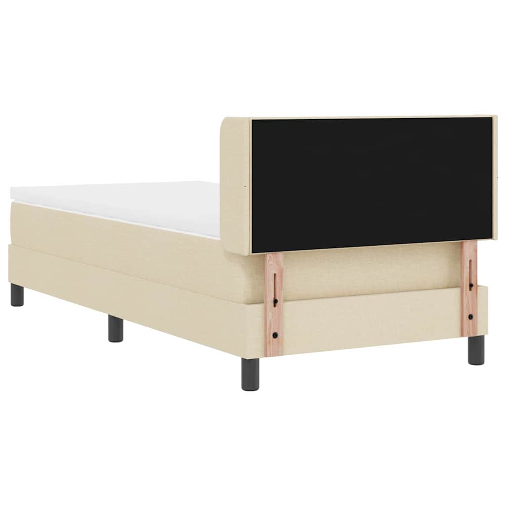 Pat boxspring cu saltea cu saltea cu headboard Crem 90 x 190 cm GartenMobel Dekor