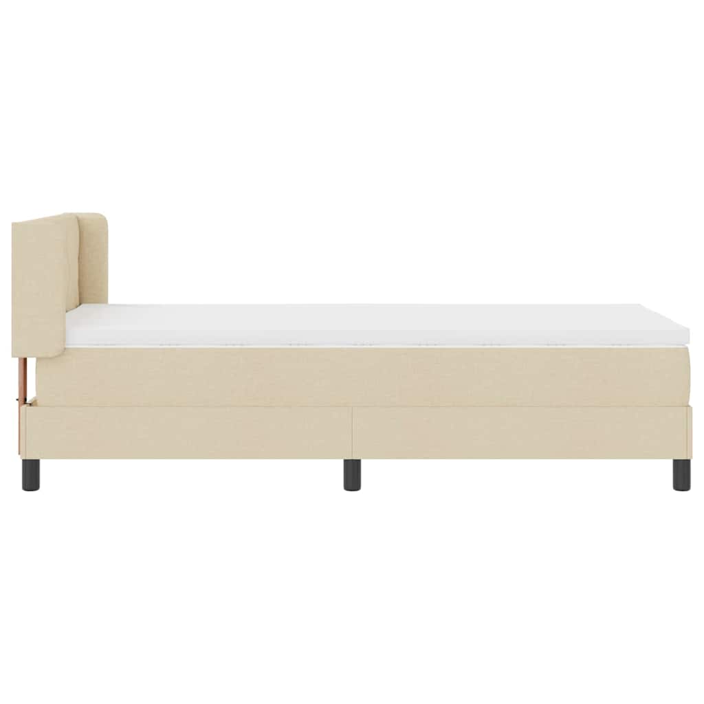 Pat boxspring cu saltea cu saltea cu headboard Crem 90 x 190 cm GartenMobel Dekor
