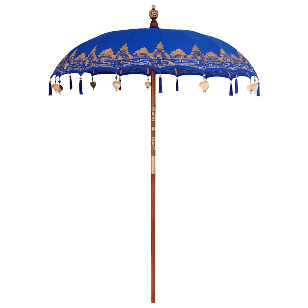 Parasol Balinez albastru 180-190 cm Bumbac, lemn masiv GartenMobel Dekor