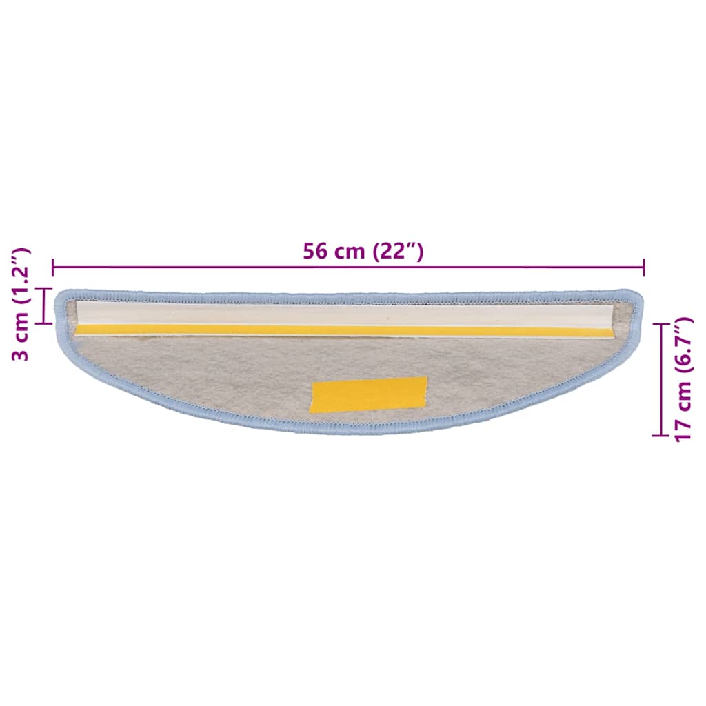 Covoraș scări autoadeziv 30 buc. albastru, 56x17x3 aspect sisal GartenMobel Dekor