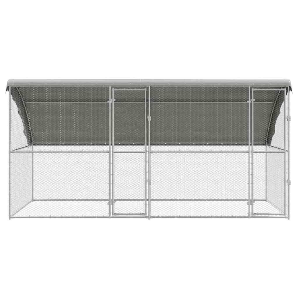 Cușcă pentru pui Argintiu 400 x 200 x 198.5 cm Oțel galvanizat GartenMobel Dekor