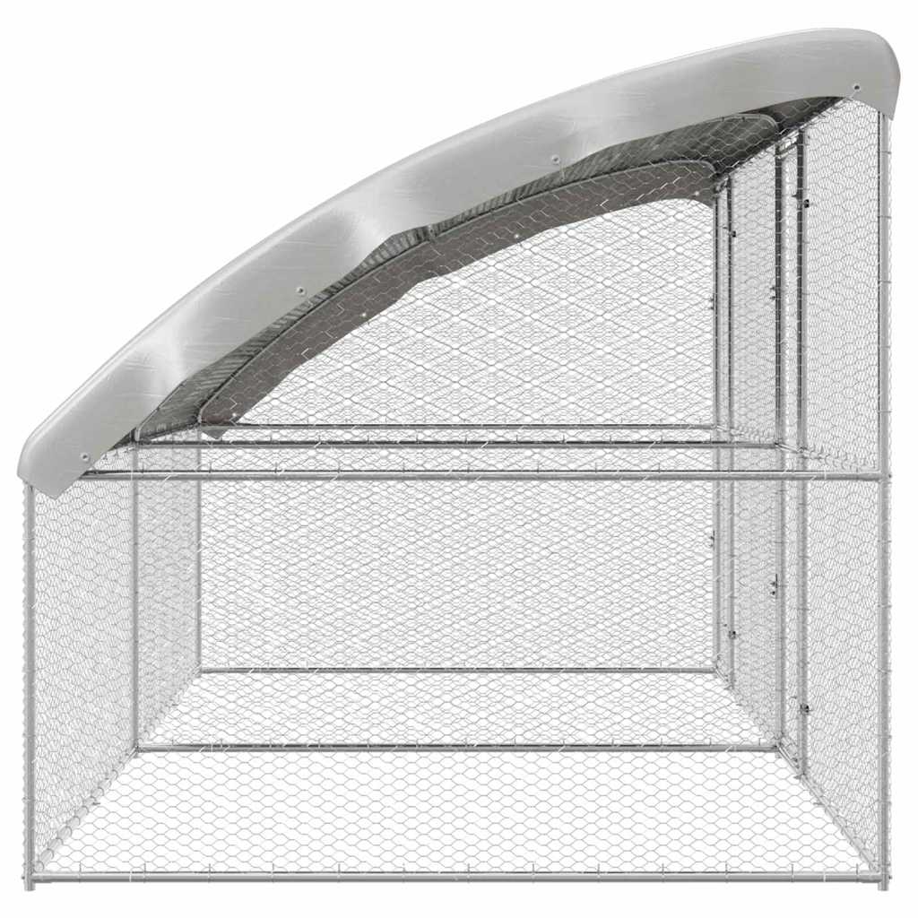 Cușcă pentru pui Argintiu 400 x 200 x 198.5 cm Oțel galvanizat GartenMobel Dekor