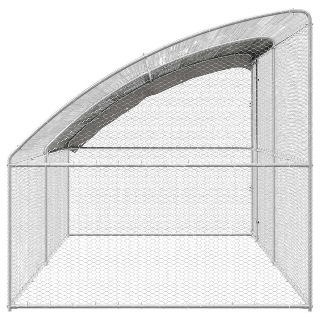 Cușcă pentru pui Argintiu 400 x 200 x 198.5 cm Oțel galvanizat GartenMobel Dekor