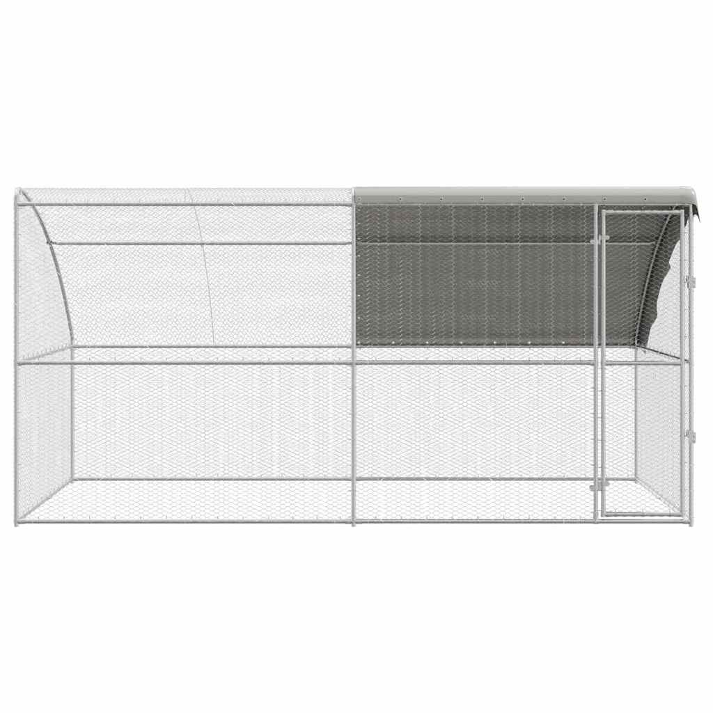 Cușcă pentru pui Argintiu 400 x 200 x 198.5 cm Oțel galvanizat GartenMobel Dekor
