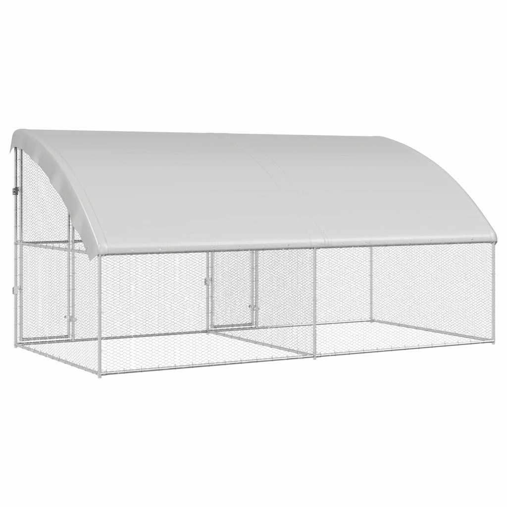 Cușcă pentru pui Argintiu 400 x 200 x 198.5 cm Oțel galvanizat GartenMobel Dekor