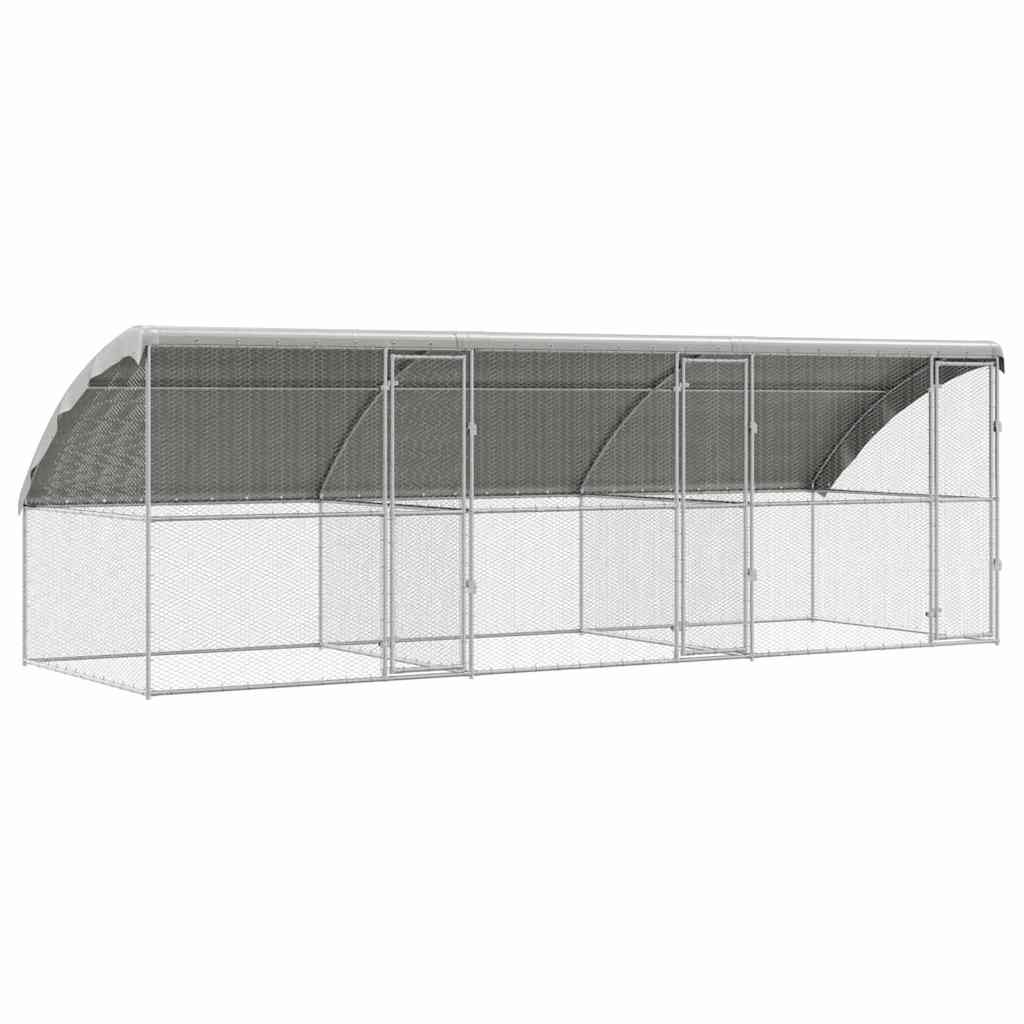 Cușcă pentru pui Argintiu 600 x 200 x 198.5 cm Oțel galvanizat GartenMobel Dekor