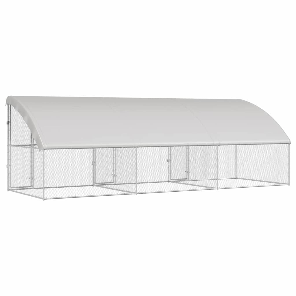 Cușcă pentru pui Argintiu 600 x 200 x 198.5 cm Oțel galvanizat GartenMobel Dekor