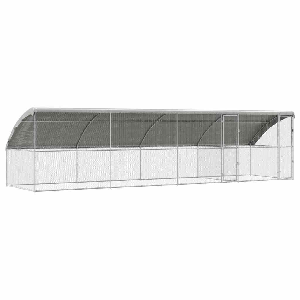 Cușcă pentru pui Argintiu 800 x 200 x 198.5 cm Oțel galvanizat GartenMobel Dekor