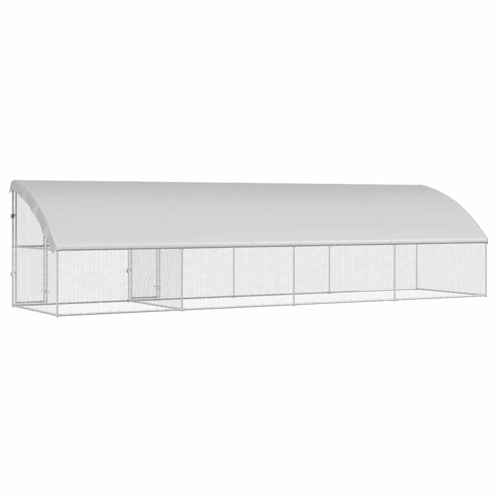 Cușcă pentru pui Argintiu 800 x 200 x 198.5 cm Oțel galvanizat GartenMobel Dekor